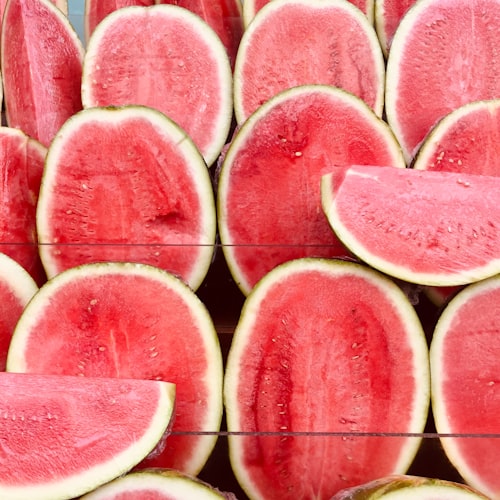 sliced watermelons. 