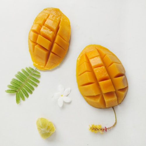 sliced mango. 