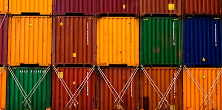A photograph of a stack of containers.
