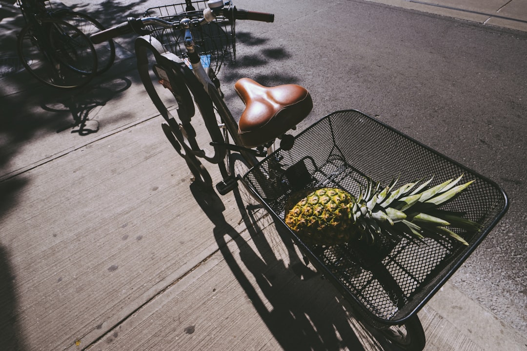 pineapple in bike basket